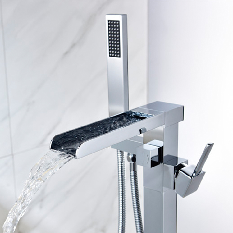 cUPC Grifo de baño independiente Cuerpo de latón Bañera Ducha Grifos de agua con rociador de mano