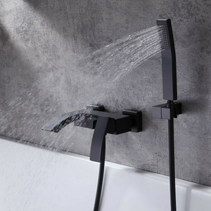 Grifo mezclador de ducha de latón de montaje en pared de baño negro de productos de venta caliente