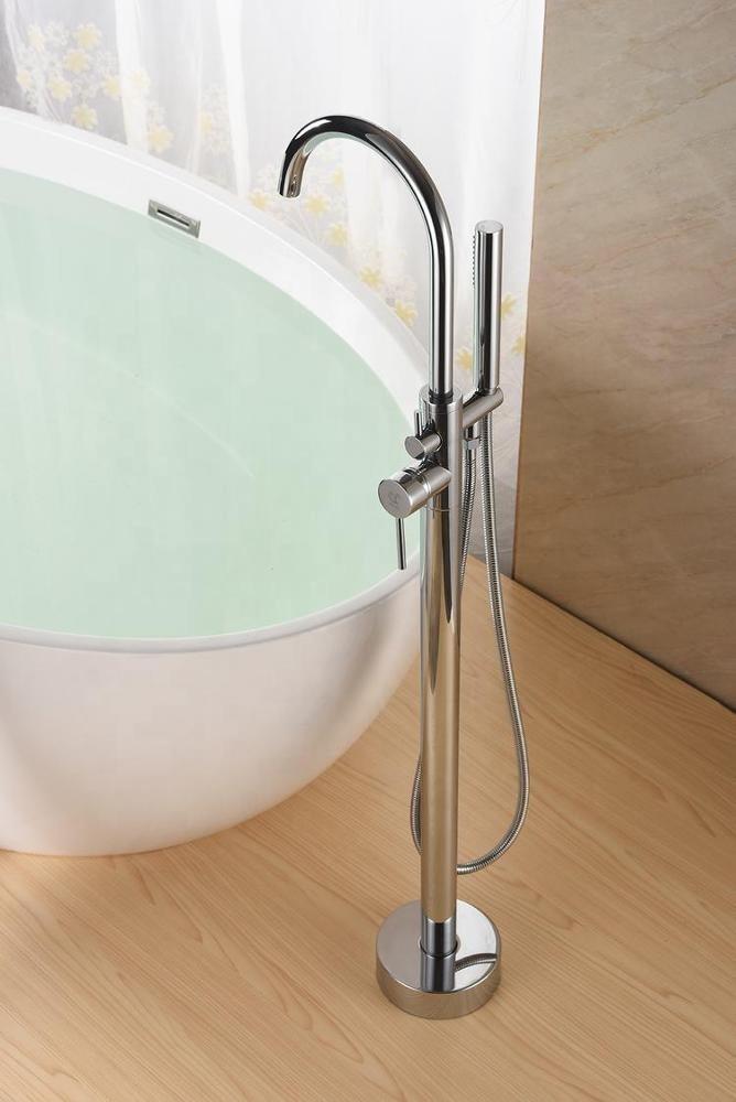 Sistema de ducha con caño de bañera, mezclador de pie Brimix, desviador de caños de bañera, grifo de suelo Modren, grifo de baño, manguera Flexible