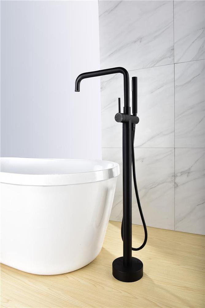 American Standard Upc Faucet Brimix Mezclador de ducha de pie Caños de bañera con desviador Grifo de baño montado en el piso de latón