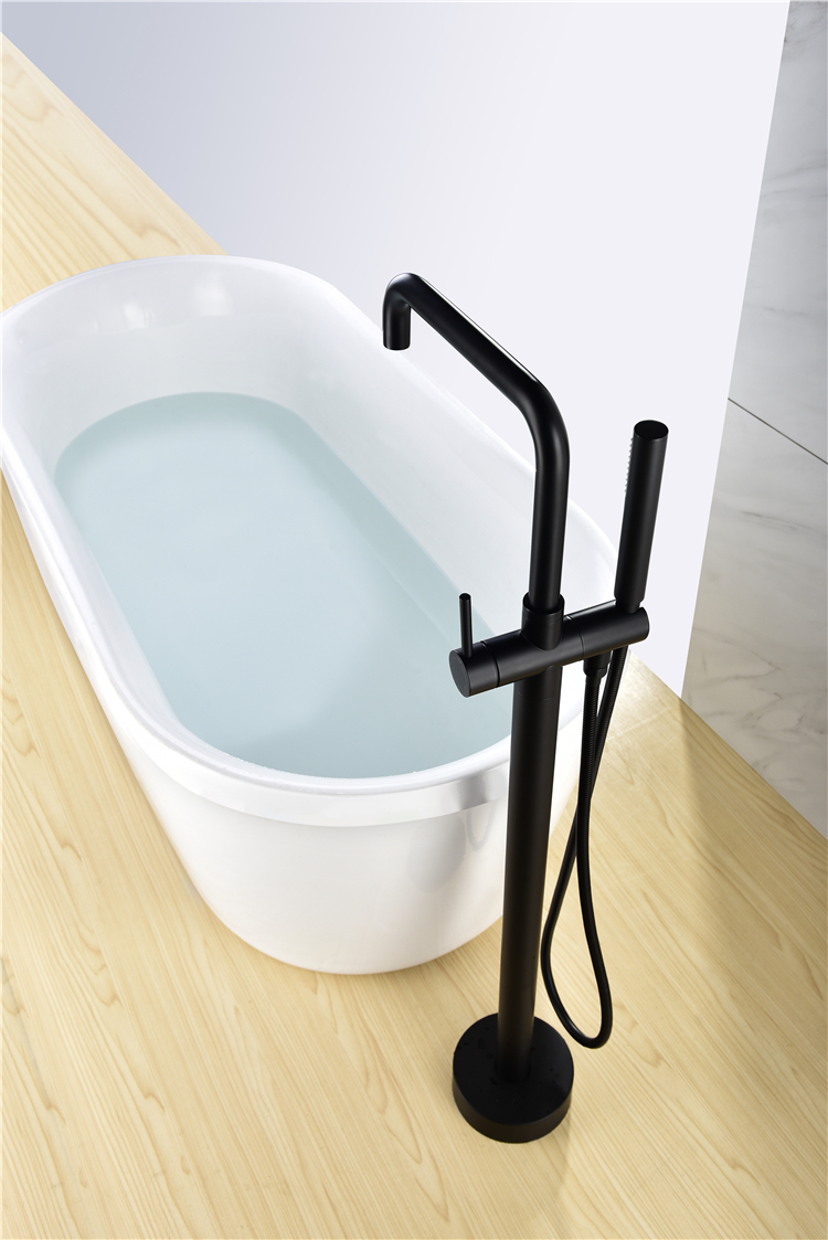 Grifo de bañera caliente y fría Grifo de bañera montado en el suelo Grifo mezclador de ducha de baño