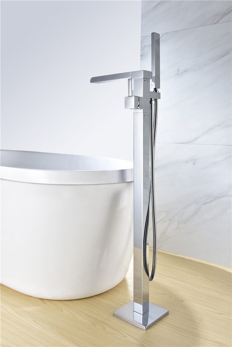 cUPC Grifo de baño independiente Cuerpo de latón Bañera Ducha Grifos de agua con rociador de mano