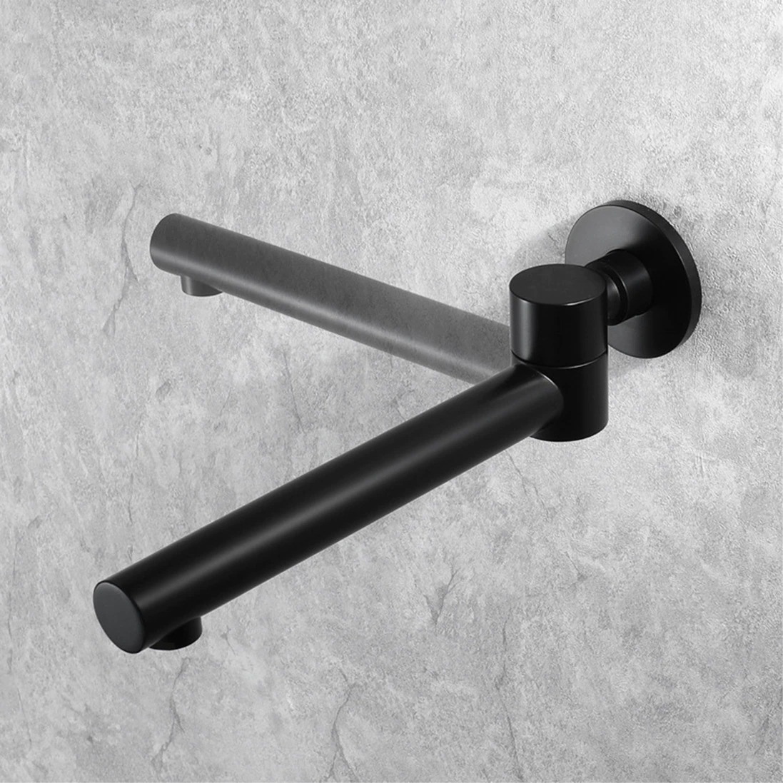 Combo de caño de ducha de una sola manija oculta de tres funciones montado en la pared para baño Cabezal de ducha de baño negro