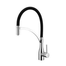 Grifo de cocina montado en cubierta de latón extraíble con tubo de silicona flexible