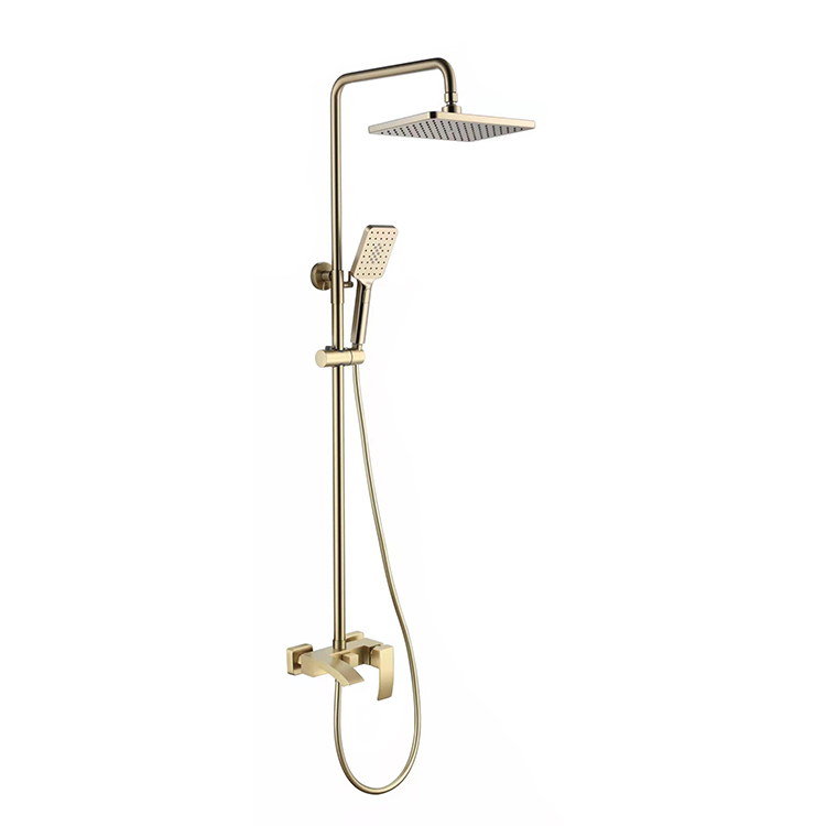 Conjunto de ducha de baño de tres funciones de estilo europeo exquisito de oro de lujo