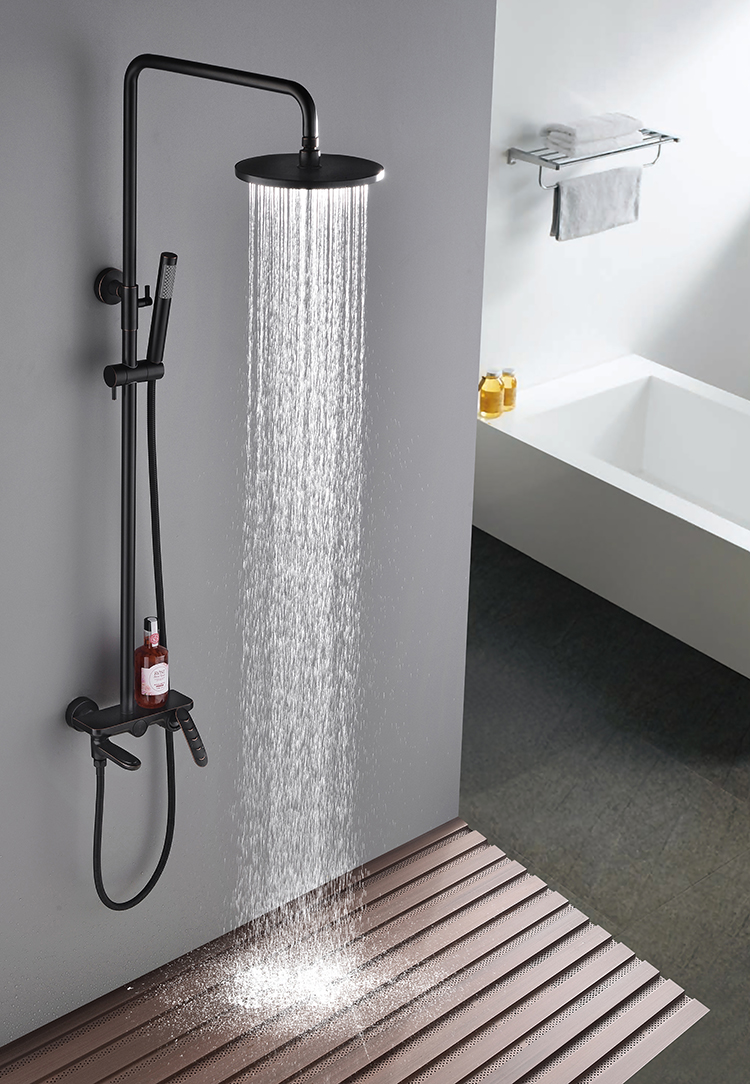 Grifo mezclador giratorio para baño y ducha montado en la pared para baño, juego de grifo de ducha de bañera de latón, latón sólido