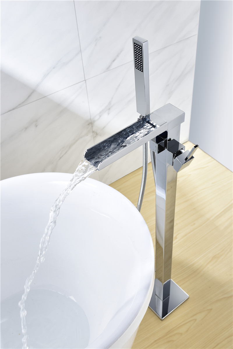 cUPC Grifo de baño independiente Cuerpo de latón Bañera Ducha Grifos de agua con rociador de mano