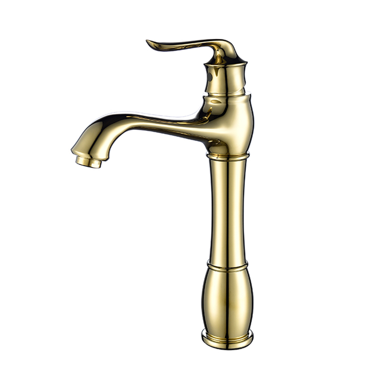 Grifo de agua de bronce antiguo de latón estilo dorado cepillado europeo, grifo mezclador giratorio, grifo de lavabo Retro, grifo alto de baño Vintage
