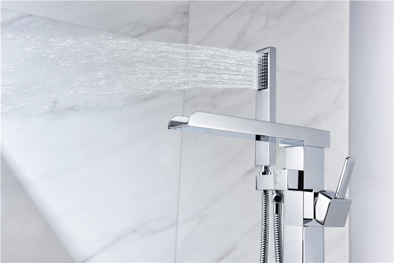 cUPC Grifo de baño independiente Cuerpo de latón Bañera Ducha Grifos de agua con rociador de mano