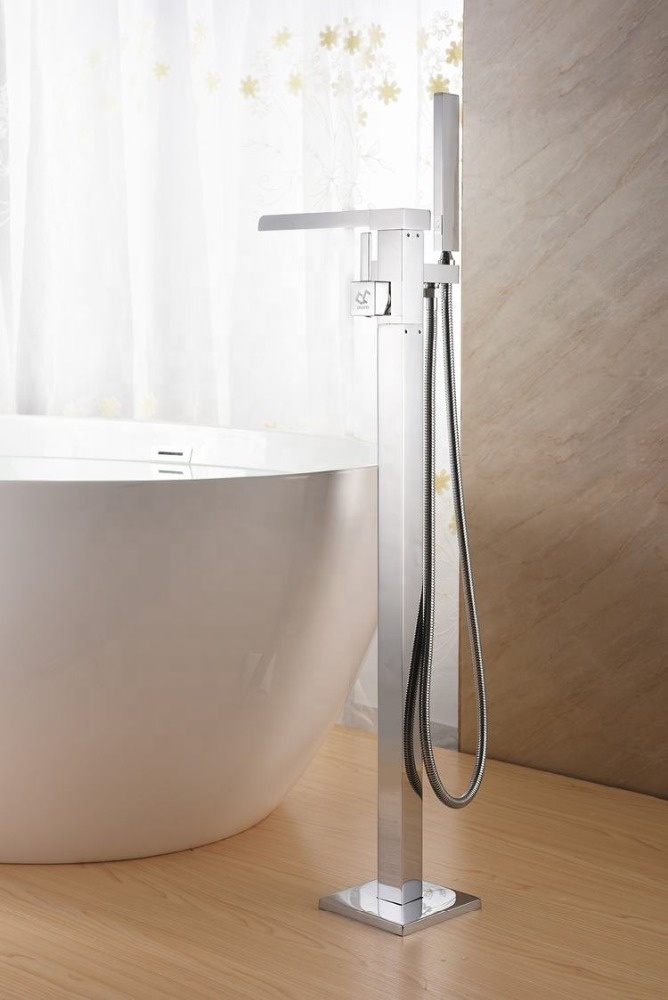 Grifo de bañera independiente para baño con duchas de rociador de mano para ducha Mezclador de llenado de bañera gratis Ducha de mano
