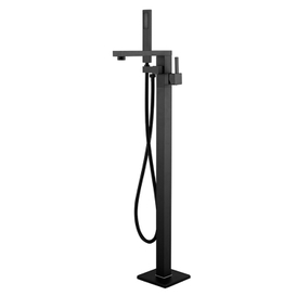 CE CUPC Marca de agua Negro mate Grifo de bañera independiente Grifo de montaje en piso con auricular de ducha para Canadá